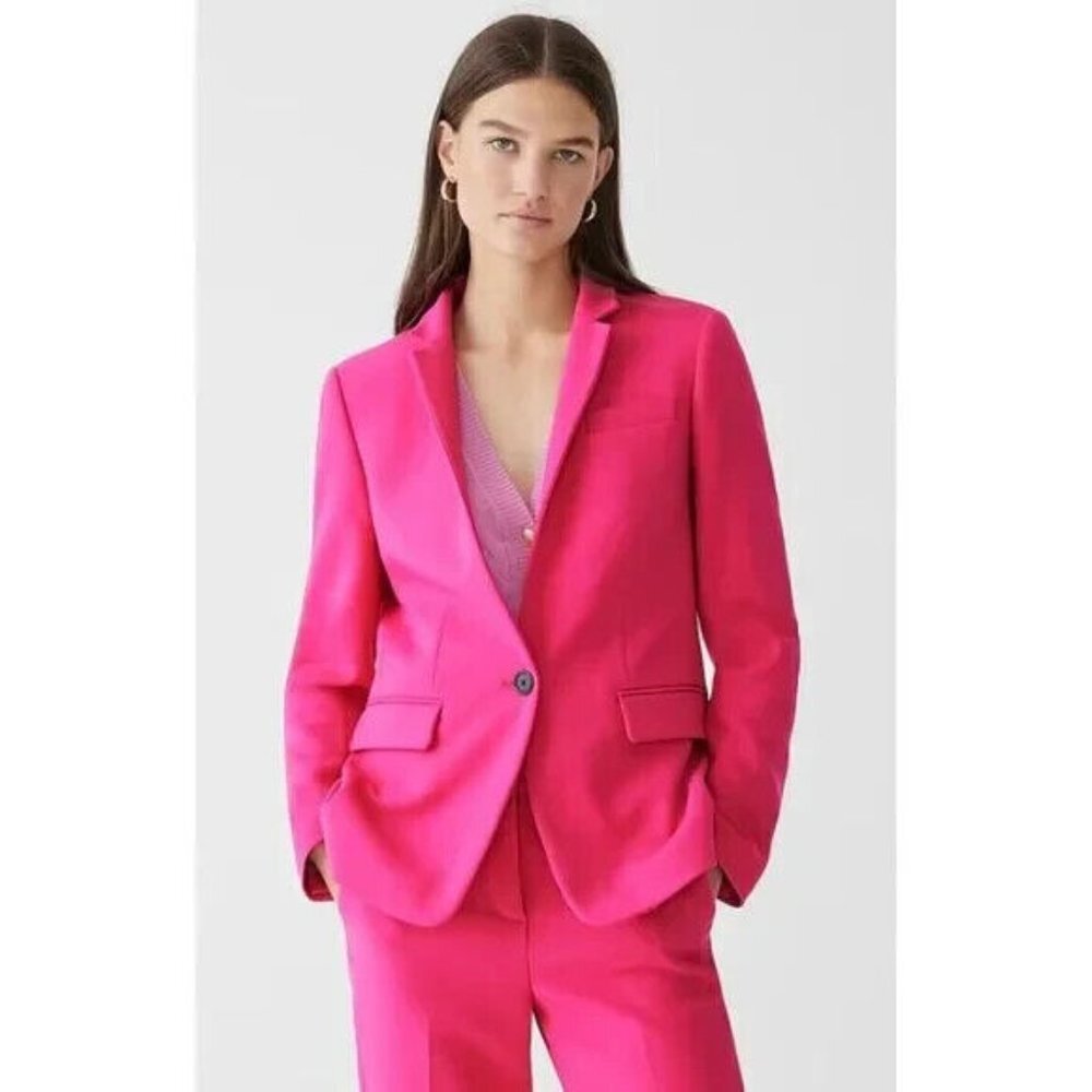NWT J.Crew Petite Regent Blazer in Festival Pink Four Season Stretch Jacket 0P
